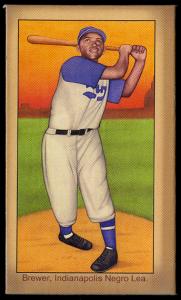 Picture, Helmar Brewing, Famous Athletes Card # 9, Chet Brewer, Batting follow through, Indianapolis Negro League