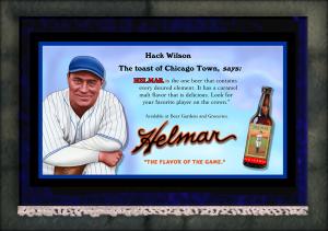 Picture of Helmar Brewing Baseball Card of Hack WILSON, card number 3 from series French Silks Giant