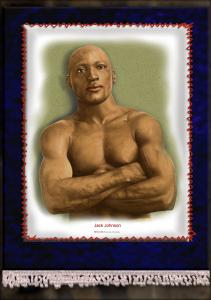 Picture of Helmar Brewing Baseball Card of Jack JOHNSON (HOF), card number 11 from series French Silks Large