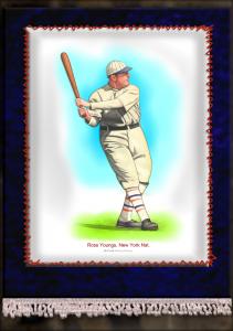 Picture of Helmar Brewing Baseball Card of Ross YOUNGS (HOF), card number 1 from series French Silks Large
