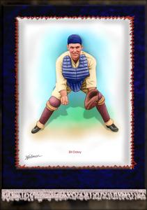 Picture of Helmar Brewing Baseball Card of Bill DICKEY, card number 21 from series French Silks Large