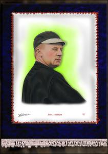 Picture of Helmar Brewing Baseball Card of John McGRAW (HOF), card number 32 from series French Silks Large
