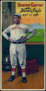 Picture of Helmar Brewing Baseball Card of Smokey Joe Wood, card number 17 from series H813-4 Boston Garter-Helmar