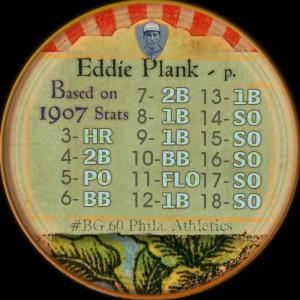 Picture, Helmar Brewing, H813-4 Boston Garter-Helmar Card # 60, Eddie PLANK (HOF), 2.5