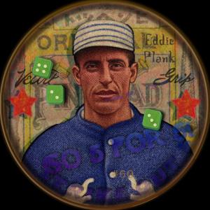 Picture of Helmar Brewing Baseball Card of Eddie PLANK (HOF), card number 60 from series H813-4 Boston Garter-Helmar