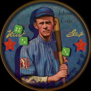 Picture of Helmar Brewing Baseball Card of Johnny EVERS, card number 69 from series H813-4 Boston Garter-Helmar