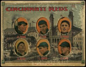 Picture, Helmar Brewing, Helmar 6 Up Die-Cut Card # 22, Arthur Fromme; Dick Egan; Dode Paskert; Bob Bescher; Clark GRIFFITH (HOF); Harry Gaspar;, NL NATIONAL, Cincinnati Reds