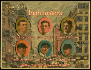 Picture, Helmar Brewing, Helmar 6 Up Die-Cut Card # 28, Willie KEELER (HOF); Hal Chase; Jack CHESBRO (HOF); Ray Demmitt; Birdie Cree; Russ Ford;, AL AMERICAN, New York Highlanders