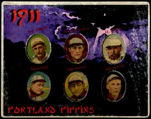 Picture of Helmar Brewing Baseball Card of Ivy Olson; Fred Lamlein; Bill Speas; Mundorff, Howard; Bill Harris; H Guyn;, card number 44 from series Helmar Die-Cut