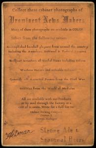 Picture, Helmar Brewing, Helmar Cabinet Card # 13, Walter JOHNSON (HOF), On mound, Washington Senators