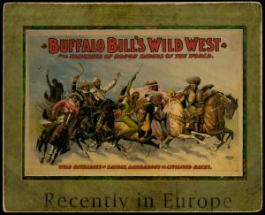 Picture, Helmar Brewing, Helmar Cabinet Card # 34, A Company Of Wild West Cowboys, Poster style, Buffalo Bill Show