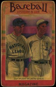 Picture of Helmar Brewing Baseball Card of Carl HUBBELL, Lefty GROVE, card number 76 from series Helmar Brewing Co. Cabinet