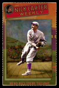 Picture, Helmar Brewing, Helmar Cabinet III Card # 27, Larry Doyle, Throwing, one leg up, New York Giants