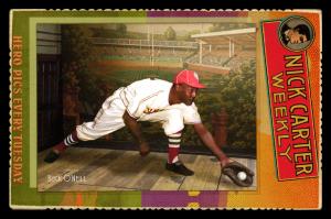 Picture, Helmar Brewing, Helmar Cabinet III Card # 43, Buck O'Neil, Horizontal, reaching, Kansas City Monarchs