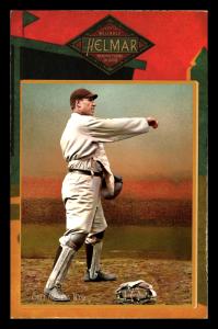 Picture, Helmar Brewing, Helmar Cabinet II Card # 19, Chief Meyers, Throwing, facemask on ground, New York Giants