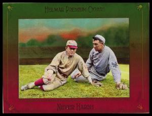 Picture, Helmar Brewing, Helmar Imperial Cabinet Card # 101, Miller HUGGINS, Art Devlin, sitting on grass, Multiple