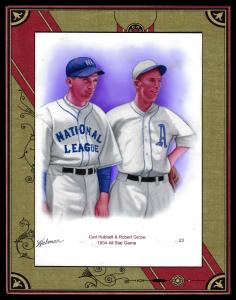 Picture of Helmar Brewing Baseball Card of Carl HUBBELL, Lefty GROVE, card number 10 from series Helmar Imperial Cabinet