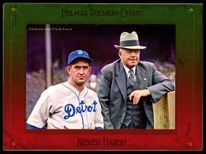 Picture, Helmar Brewing, Helmar Imperial Cabinet Card # 127, Mickey COCHRANE, Frank Navin, Together, Detroit Tigers
