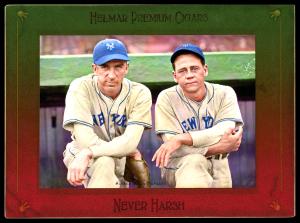 Picture of Helmar Brewing Baseball Card of Carl HUBBELL, Gus Mancuso, card number 140 from series Helmar Imperial Cabinet
