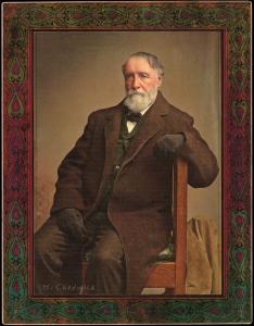 Picture, Helmar Brewing, Helmar Imperial Cabinet Card # 89, Henry CHADWICK, Seated, brown background, Famous Writer