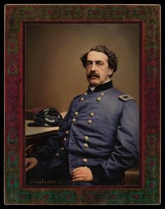 Picture, Helmar Brewing, Helmar Imperial Cabinet Card # 91, Abner Doubleday, Seated, brown background, Famous General