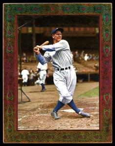 Picture, Helmar Brewing, Helmar Imperial Cabinet Card # 92, Lou GEHRIG, Mighty Swing batting cage, New York Yankees