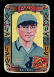 Picture, Helmar Brewing, Helmar Oasis Card # 141, Ted Easterly, Yellow background, Kansas City Packers