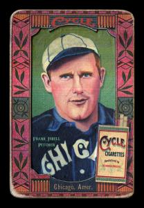Picture, Helmar Brewing, Helmar Oasis Card # 159, Frank Isbell, Green background, Chicago White Sox
