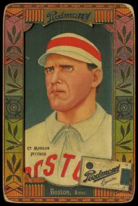 Picture, Helmar Brewing, Helmar Oasis Card # 17, Cy Morgan, White cap with red band, Boston Red Sox