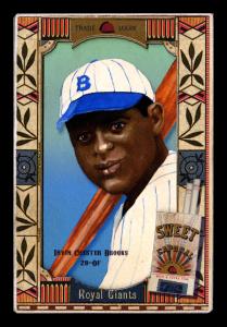 Picture, Helmar Brewing, Helmar Oasis Card # 378, Irvin Chester Brooks, Green and blue shaded background, Brooklyn Royal Giants