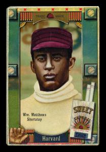 Picture of Helmar Brewing Baseball Card of William Mathews, card number 412 from series Helmar Oasis
