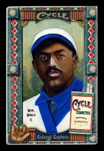 Picture, Helmar Brewing, Helmar Oasis Card # 422, William Binga, White cap, blue letters, St. Paul Colored Gophers