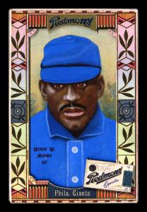 Picture, Helmar Brewing, Helmar Oasis Card # 431, Henry W. Moore, Blue uniform, Philadelphia Colored Giants
