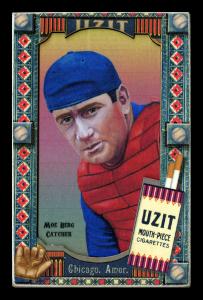 Picture, Helmar Brewing, Helmar Oasis Card # 470, Moe Berg, Catcher's gear; cap backwards, Chicago White Sox