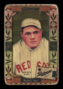 Picture, Helmar Brewing, Helmar Oasis Card # 82, Babe RUTH (HOF), White uniform with stripes, Boston Red Sox