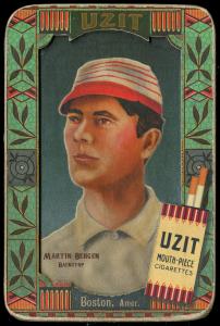 Picture of Helmar Brewing Baseball Card of Martin Bergen, card number 9 from series Helmar Oasis