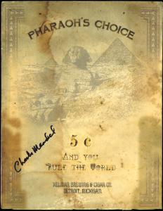 Picture, Helmar Brewing, Helmar Pharaoh's Choice Cabinet Card # 1, Grover Cleveland ALEXANDER (HOF), Portrait, Philadelphia Phillies