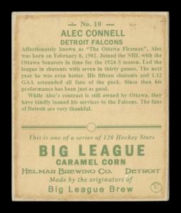 Picture, Helmar Brewing, Helmar R319 Hockey Card # 10, Alec CONNELL, Full figure, standing in front of clothes, Detroit Falcons