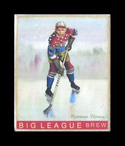 Picture, Helmar Brewing, Helmar R319 Hockey Card # 13, Norman Himes, Wearing hat, New York Americans