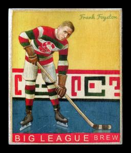 Picture, Helmar Brewing, Helmar R319 Hockey Card # 1, Frank FOYSTON, With stick, leaning over stick and puck, Seattle Metropolitans
