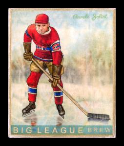 Picture, Helmar Brewing, Helmar R319 Hockey Card # 40, Aurele JOLIAT, Wearing red cap, Montreal Canadiens
