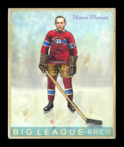 Picture, Helmar Brewing, Helmar R319 Hockey Card # 41, Howie MORENZ, Heavy gloves, brown shorts, Montreal Canadiens