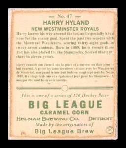 Picture, Helmar Brewing, Helmar R319 Hockey Card # 47, Harry HYLAND, Red sweater with 