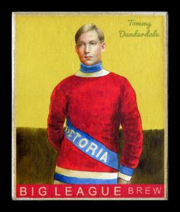 Picture, Helmar Brewing, Helmar R319 Hockey Card # 4, Tommy DUNDERDALE, Right hand behind back, Victoria Aristocrats