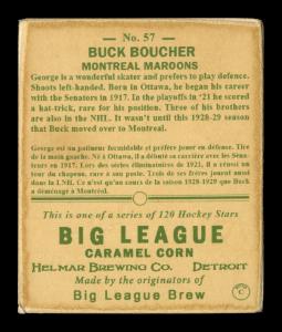 Picture, Helmar Brewing, Helmar R319 Hockey Card # 57, Frank BOUCHER, Standing, Montreal Canadiens