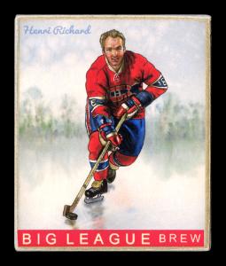 Picture, Helmar Brewing, Helmar R319 Hockey Card # 81, Henri RICHARD, Skating toward viewer, Montreal Canadiens