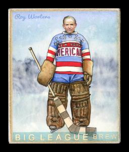 Picture, Helmar Brewing, Helmar R319 Hockey Card # 83, Roy WORTERS, Standing in gear, New York Americans