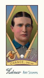 Picture of Helmar Brewing Baseball Card of Frank CHANCE, card number 102 from series Helmar Stamps