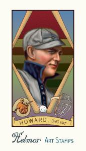Picture of Helmar Brewing Baseball Card of Del Howard, card number 103 from series Helmar Stamps