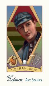 Picture of Helmar Brewing Baseball Card of Solly Hofman, card number 104 from series Helmar Stamps